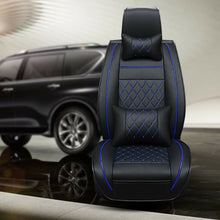 Blue Suture Car Auto Seat Cover Top Leather Universal 5-Seats Front+Rear Cushion