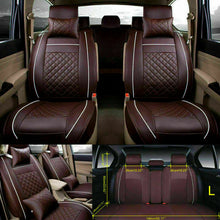 11PCS Luxury Universal PU Leather Car Seat Covers 5 Seats Front+Rear Pillows Set