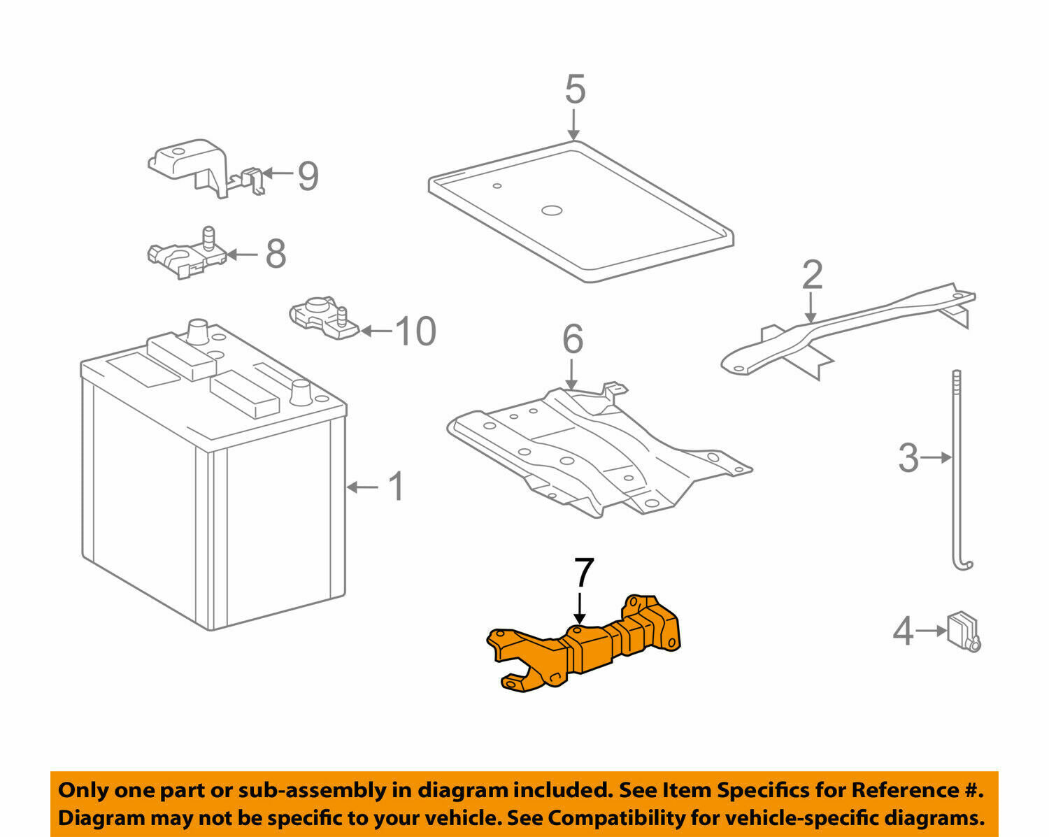 Toyota Corolla 2014-2018 1.8L-L4 Battery Carrier Bracket 7441002210 NIP OEM