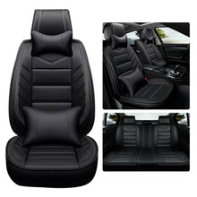 Car Seat Covers Luxury PU Leather 5-Seats Front+Rear Seat Cushions Four Seasons