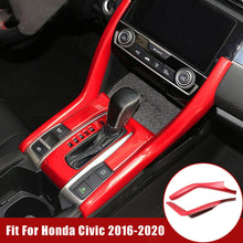 ABS Red Interior Gear Shift Panel Stripe Cover Trims Fit For Honda Civic 2016-20