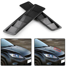 2x Carbon Fiber Look Universal Car Bonnet Hood Vent Cover Louver Air Flow Intake