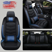 Car Seat Covers Top PU Leather Front & Rear Full Set Universal for 5-Seats Cars