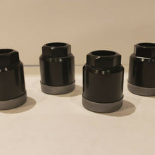 Set of 4 Black and Silver Tire Pressure Sensor Valve Stem TPMS Mounting Nuts