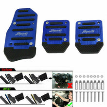 3x Blue Non-Slip Treadle Manual Car Brake Accelerator Foot Pedal Pad Covers