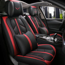 Newest 5-Seats Car Seat Covers PU-Leather Front + Rear Surround Protectors Black