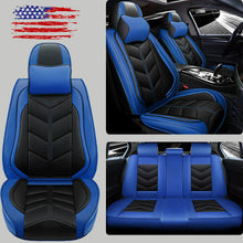 Car Seat Covers Top PU Leather Front & Rear Full Set Universal for 5-Seats Cars