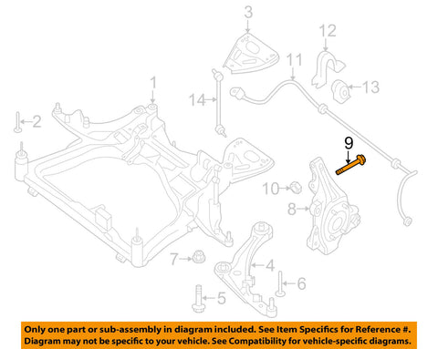 NISSAN OEM 11-17 Quest Front Suspension-Knuckle Mount Bolt 40178JA000