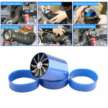 PDR F1-Z Car Double Air Intake Turbine Turbo SuperCharger Gas Fuel Saver Fan USA