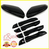 FITS 2016-2020 HONDA CIVIC GLOSSY BLACK MIRROR+HANDLE COVER OVERLAY SET COMBO