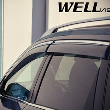 WellVisors CHROME TRIM Side Window Visors Rain Deflectors For 14-UP Nissan Rouge