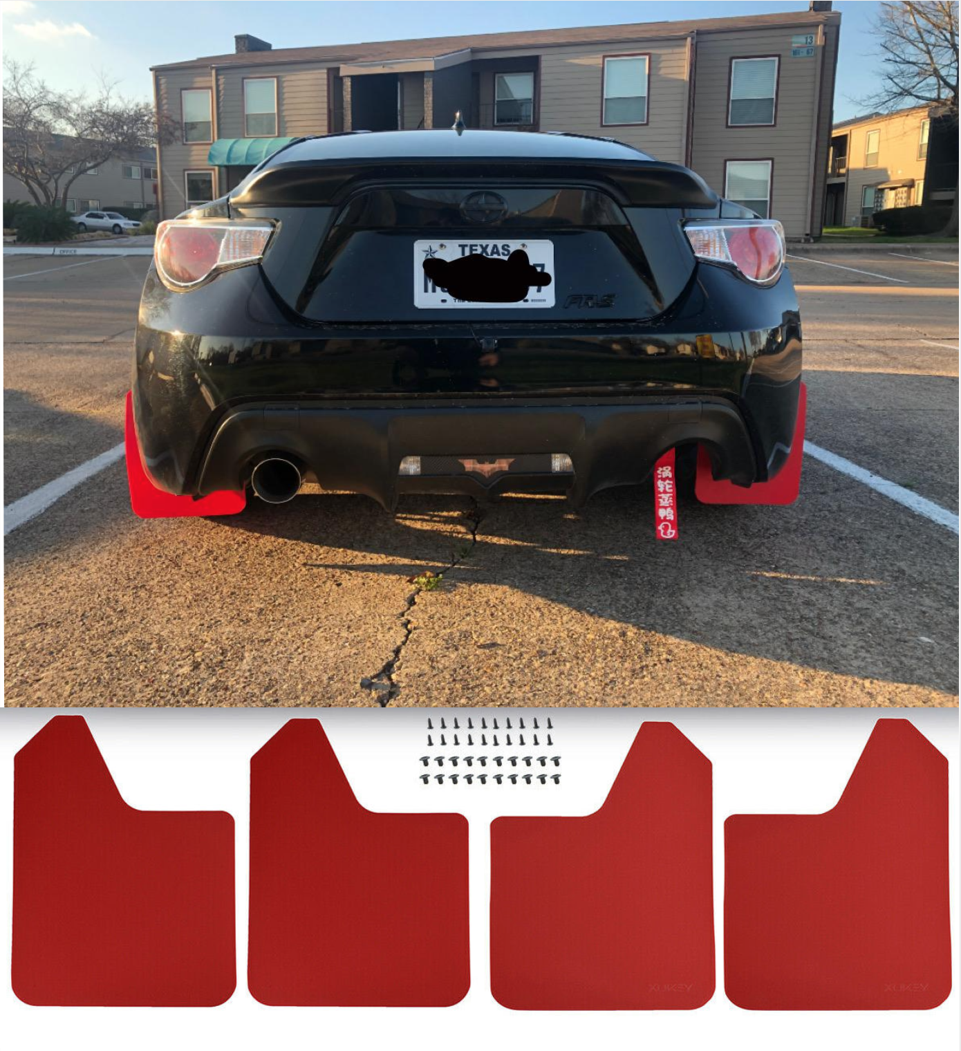 Red Mud Flaps Splash Guards Mudflap Mudguards For Subaru BRZ Scion FRS Toyota 86