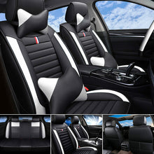 11Pcs Car Seat Cover Protector+Cushion Front & Rear Full Set PU Leather Interior