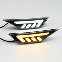 For 2016-2020 Honda Civic Black LED Strip Front Bumper Side Marker Signal Lights
