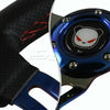 350MM Drift Titanium Red Stitched Black Leather 3-Spoke Racing Steering Wheel