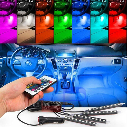 RGB LED Glow Car Interior Lamp Under Dash Footwell Seats Inside Lighting