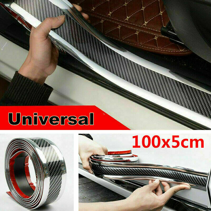 5D Accessories Carbon Fiber Vinyl Car Door Sill Scuff Plate Stickers Protector