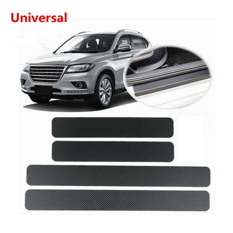 4X Car Accessories Carbon Fiber Door Plate Sill Scuff Cover Anti Scratch Sticker
