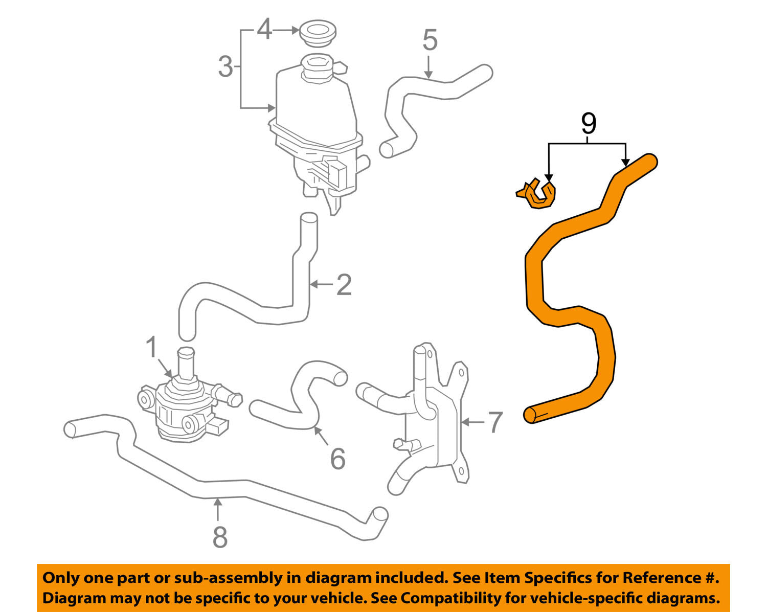 G922A-47010 Toyota Hose, inverter cooling inlet, no.1 G922A47010, New Genuine OE