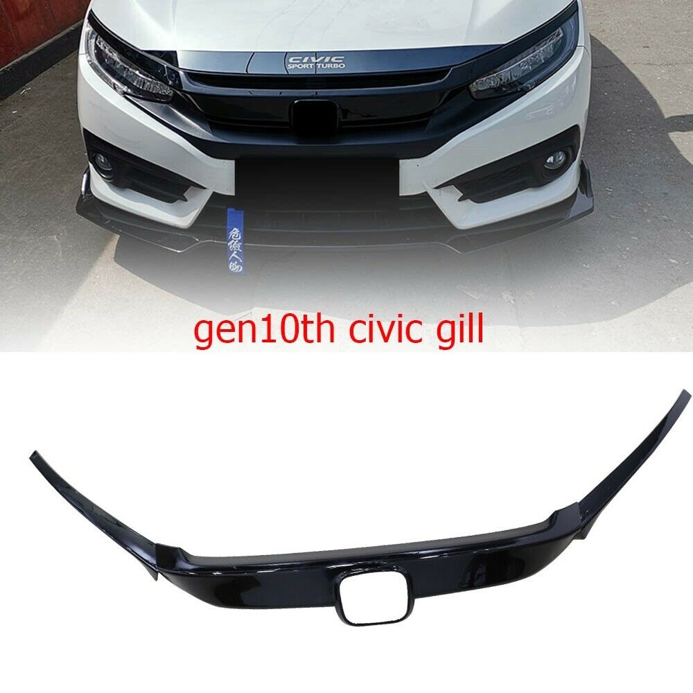 3PCS Front Bumper Cover Sport Grille ABS Black For Honda Civic 2016-2020