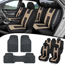 carXS Car SUV Van Seat Covers & All Weather Rubber Floor Mats Full Interior Set