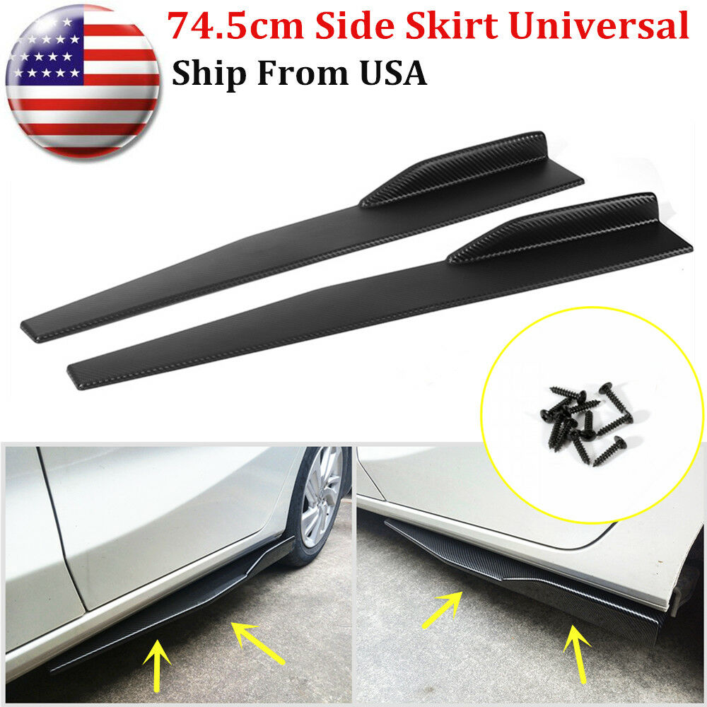 Auto Car 74.5cm Carbon Fiber Side Skirts Rocker Splitters Diffuser Winglet Wings