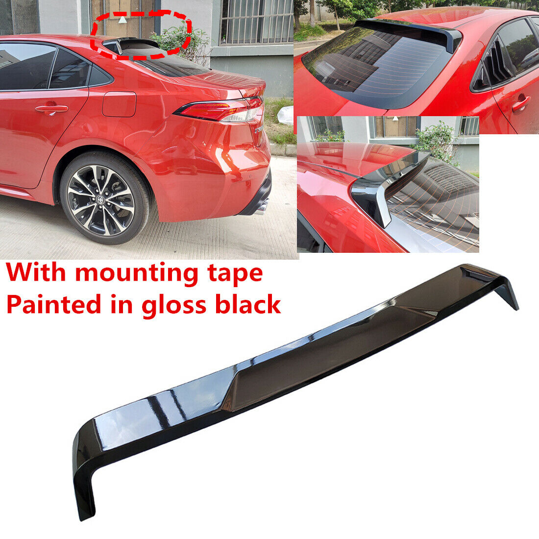 Fit For Toyota Corolla Sedan 2020 2021 2022 Rear Roof Spoiler Lip Shiny Black