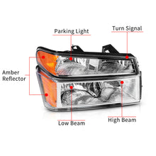 2x Headlights Assembly + Bumper Lights for 2004-2012 GMC Canyon/Chevy Colorado