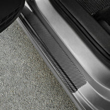 Carbon Fiber Wrap Sticker Car Door Sill Scuff Plate Protector Edge Guard Strip