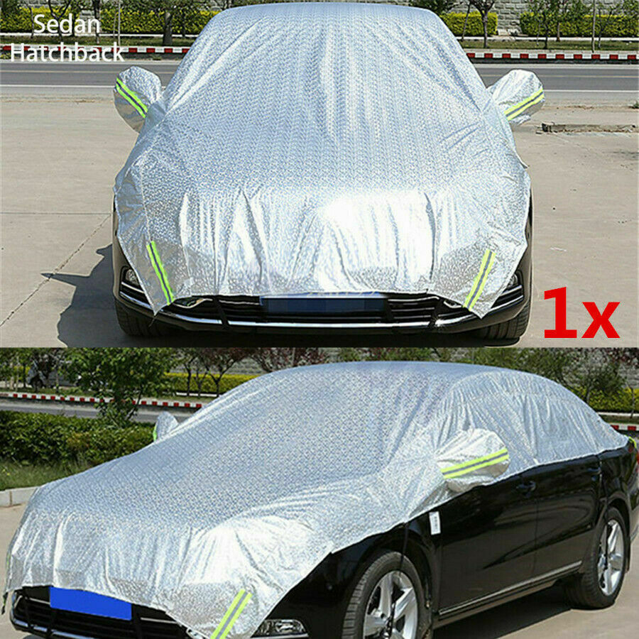 Semi-body Car Cover Waterproof Sun Shade UV Shield Canopy Reflective for Sedan