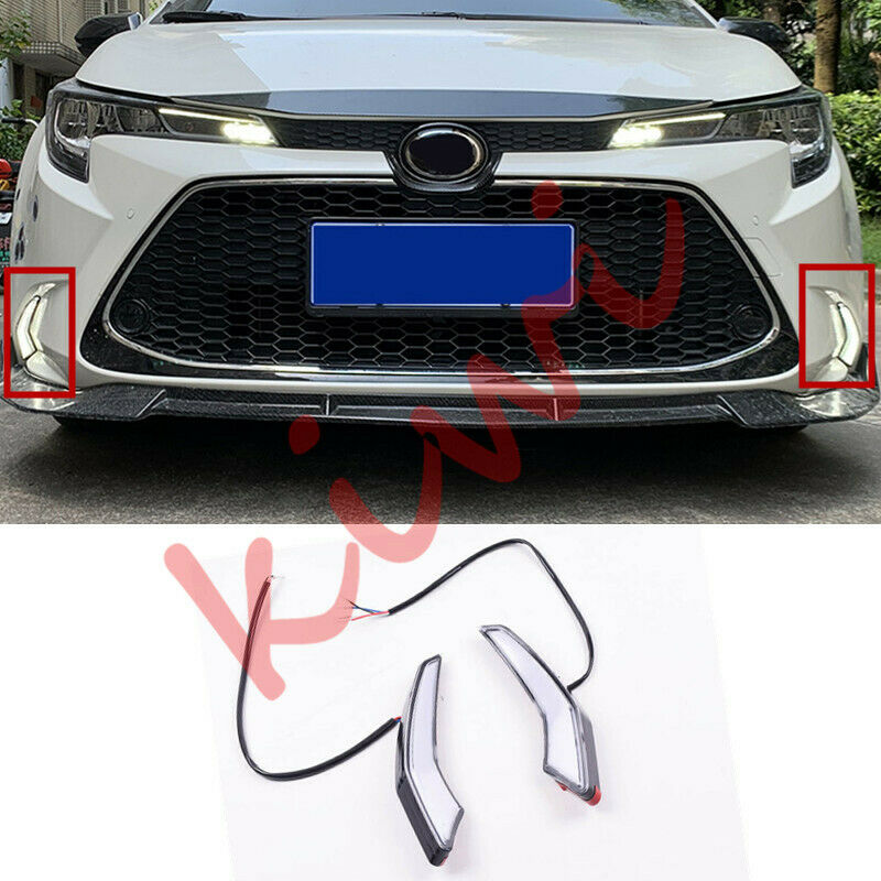 1 Pair Front Bumper Fog Lamp(DRL)LED White & Yellow For Toyota Corolla 2020 Y