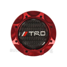 JDM TRD CARBON FIBER Sticker with ALUMNIUM RED Billet Engine Oil FILLER Cap