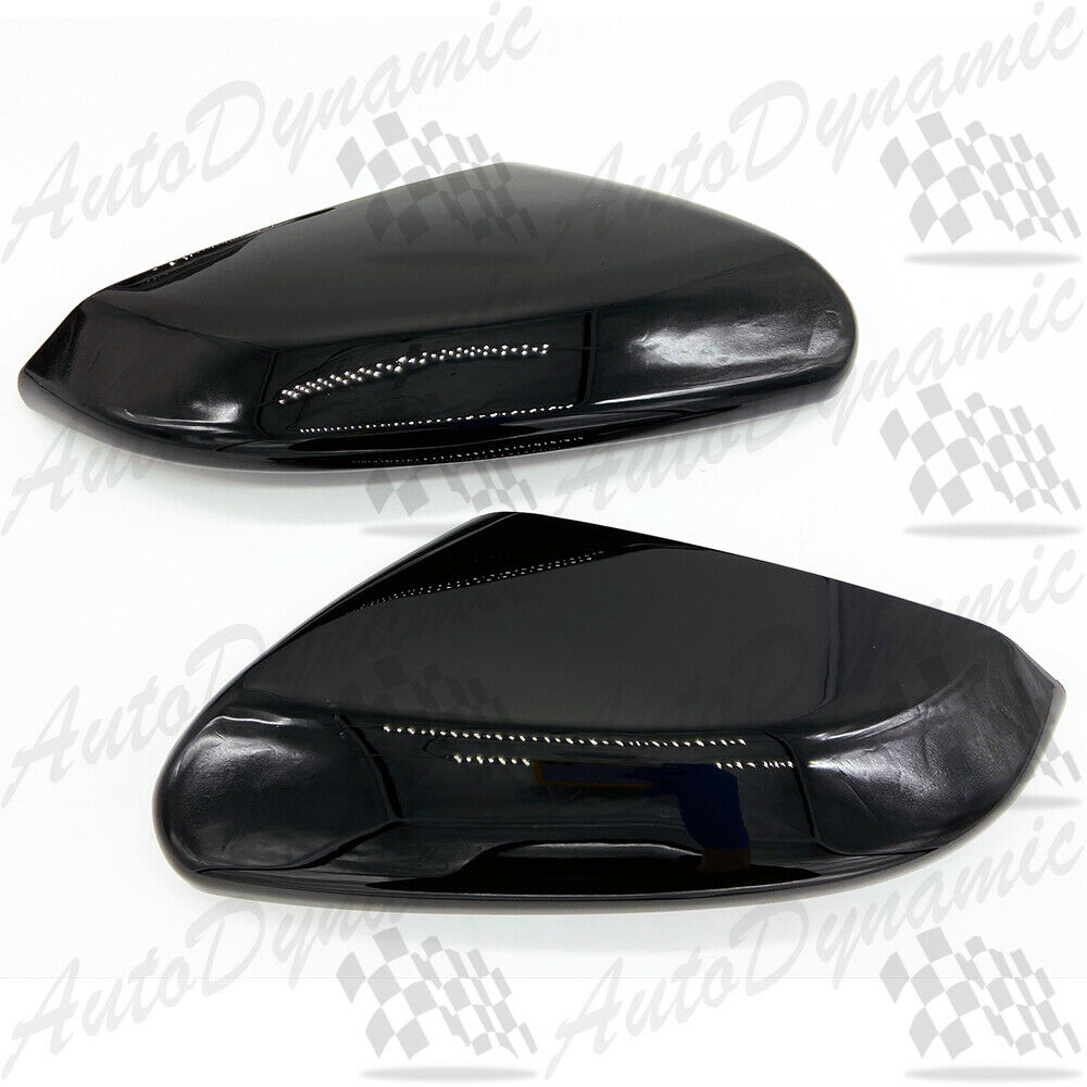 Shiny Black 2pcs Side Mirror Covers Fits 2016-2020 Honda Civic No Turn Signal