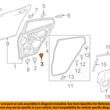 TOYOTA OEM 2018 Camry Rear Door-Door Shell Plug 9095001956