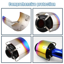 1Pc Stainless Steel Blue Universal Car 2.5" TO 5.5" Air Filter Cover Heat Shield