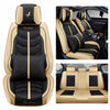 US Top PU Leather Car Seat Cover Front+Rear 5 Seats Cushion W/Pillows Universal