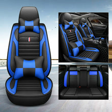 Universal 5-Seats Car SUV Seat Cover PU Leather Cushion Front Rear W/Pillows Set