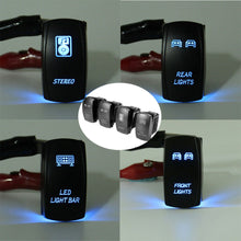 4x Car Truck Boat 5-Pin Blue LED Light Bar ON/OFF Stereo Switch 12V Accessories