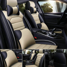 5D Car Seat Covers PU Leather Front Rear Set Universal Car Accessories Interior