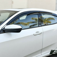 Mugen Style Smoke Tinted Side Vent Window Visors For 16-Up Honda Civic Hatchback