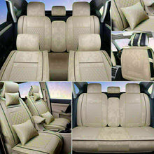 100% PU Leather Luxury Car Seat Covers Set Protector Universal 5-Seats Cushions
