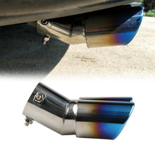 Car Rear Dual Exhaust Pipe Tail Muffler Tip Throat Tailpipe Stainless Steel Blue