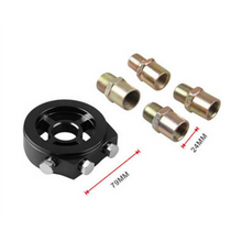 1/8 NPT Universal Aluminum Car Oil Filter Cooler Sandwich Plate Adapter Black