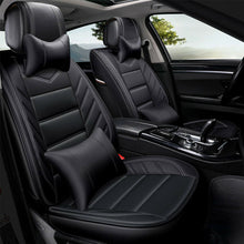 Car Seat Covers Luxury PU Leather 5-Seats Front+Rear Seat Cushions Four Seasons