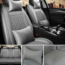 Car Seat Covers Top PU Leather Front & Rear Full Set Universal for 5-Seats Cars