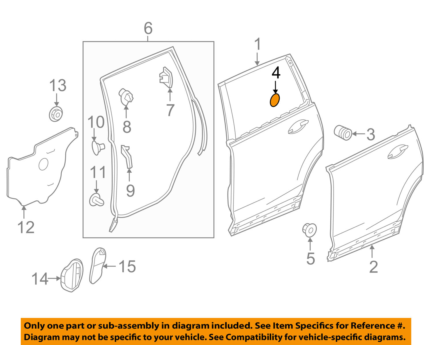 HONDA OEM 16-17 Civic Rear Door-Outer Panel Seal 91657SP0000