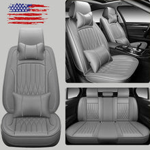 Car Seat Covers Top PU Leather Front & Rear Full Set Universal for 5-Seats Cars