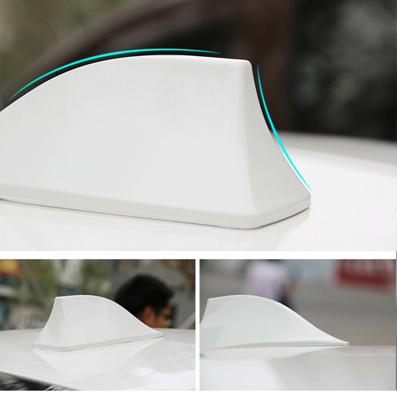 Universal White Shark Fin Roof Antenna For Car Radio FM/AM Signal Aerial Decor