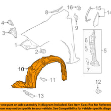 TOYOTA OEM 17-18 Corolla-Fender Liner Left 5387602660