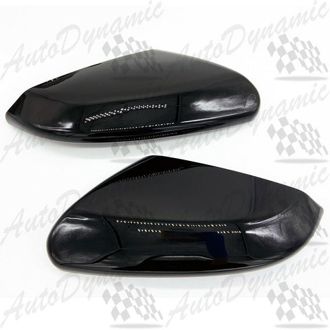 Shiny Black 2pcs Side Mirror Covers Fits 2016-2020 Honda Civic No Turn Signal